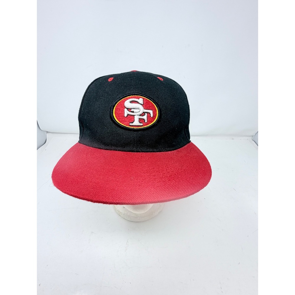Vintage San Francisco 49ers Hat New Century Snapback Cap Black Red NFL 90s